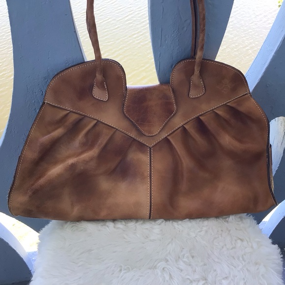 Patricia Nash Oversized Leather Shoulder or Tote with Two Exterior Side Pockets